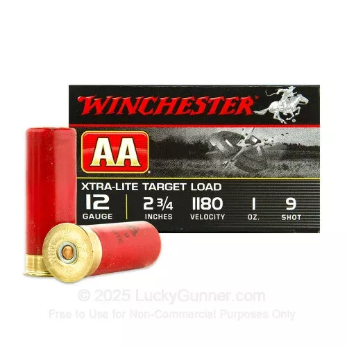 12 Gauge – 2-3/4″ AA Light Target #9 Shot – Winchester – 25 Rounds
