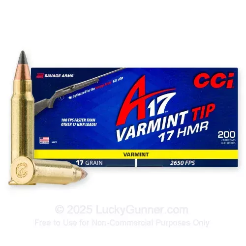 17 HMR – 17 Grain Varmint Tip – CCI A17- 200 Rounds
