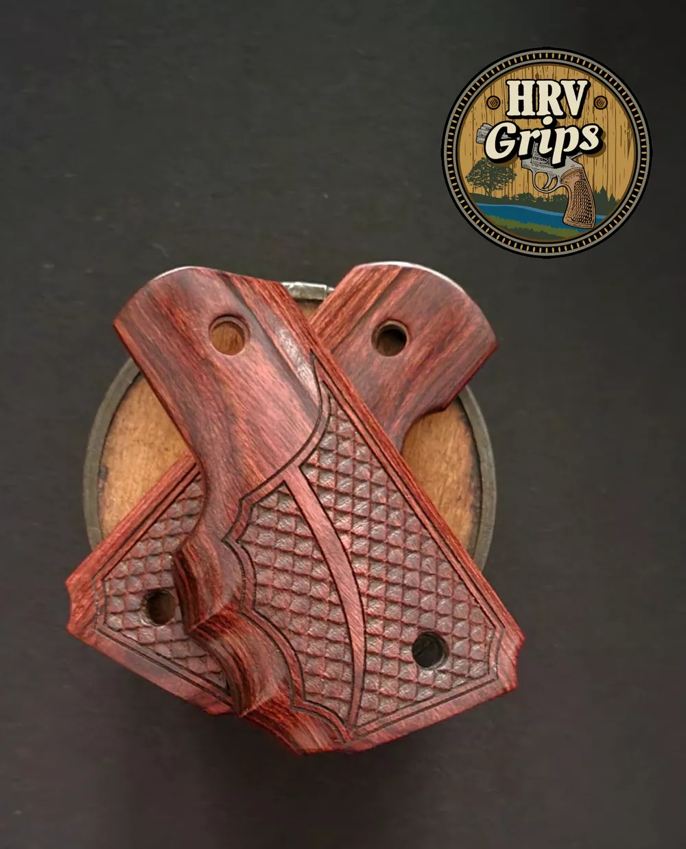 1911 Compact Size Fingergroove Grips "Double Dragons"• All Colors