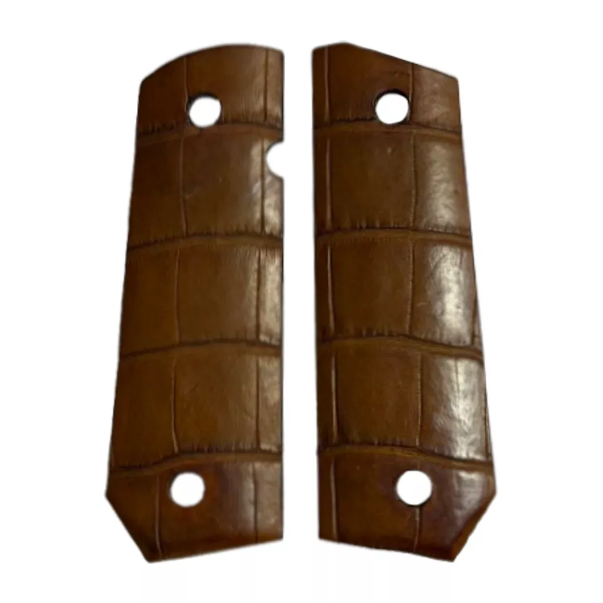1911 Full size grips - Alligator Tail (Brown) - Bobtail Bottom 114degree