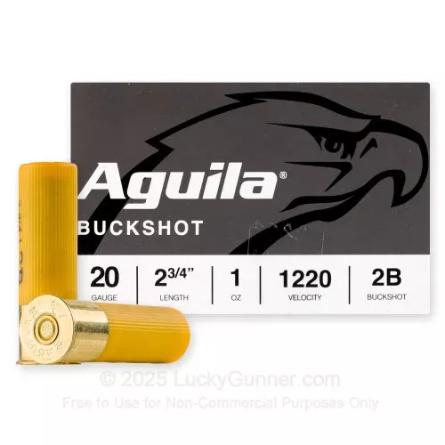 20 Gauge – 2-3/4″ 1oz. #2 Buckshot – Aguila – 25 Rounds