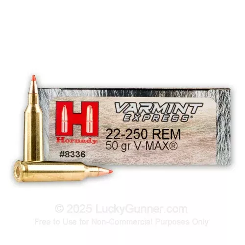22-250 – 50 Grain V-MAX – Hornady Varmint Express – 20 Rounds