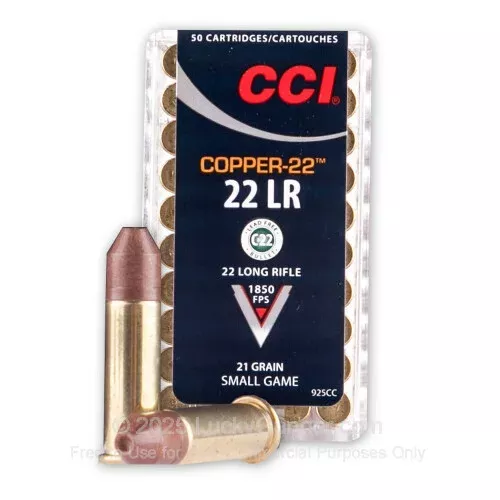 22 LR – 21 Grain Lead-Free HP– CCI Copper-22 – 50 Rounds