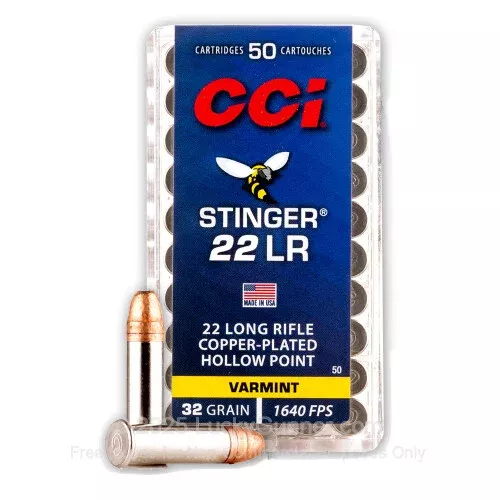 22 LR – 32 Grain CPHP – CCI Stinger – 500 Rounds