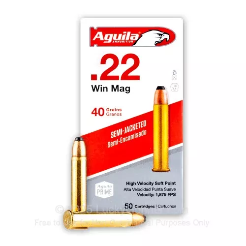22 WMR – 40 Grain JSP – Aguila – 50 Rounds