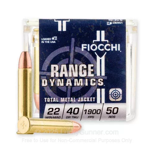 22 WMR – 40 Grain TMJ – Fiocchi – 500 Rounds