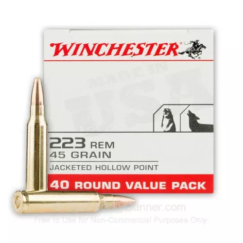 .223 Rem – 45 Grain JHP – Winchester – 40 Rounds