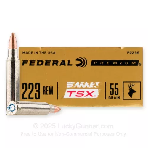 223 Rem – 55 Grain TSX – Federal – 200 Rounds