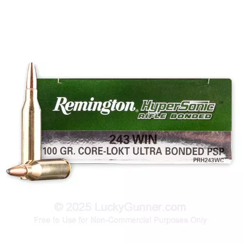 243 – 100 Grain CLPSP – Remington Hypersonic Bonded – 20 Rounds