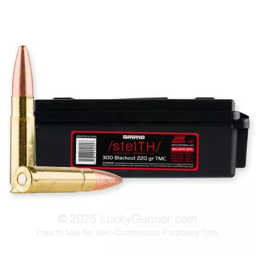 300 AAC Blackout – 220 Grain TMJ – Ammo Inc. stelTH – 200 Rounds