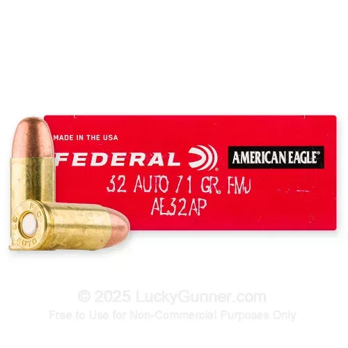 32 ACP – 71 Grain FMJ – Federal American Eagle – 1000 Rounds