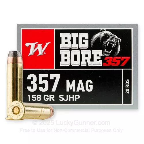 357 Mag – 158 Grain SJHP – Winchester Big Bore – 20 Rounds