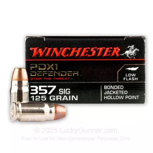 357 Sig – 125 Grain JHP – Winchester Elite PDX1 Defender – 200 Rounds