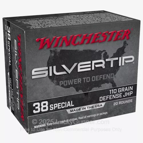 38 Special – 110 Grain JHP – Winchester Silvertip – 200 Rounds