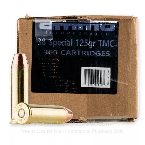 38 Special – 125 Grain TMJ – Ammo Inc. – 300 Rounds