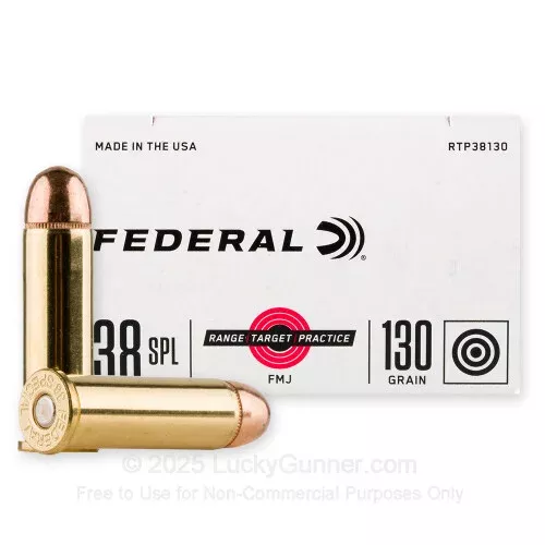 38 Special – 130 Grain FMJ – Federal Range. Target. Practice. – 50 Rounds