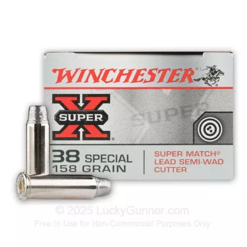 38 Special – 158 Grain LSWC – Winchester Super-X – 50 Rounds