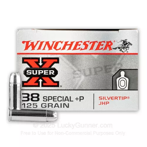 38 Special – +P 125 Grain JHP – Winchester Silvertip – 500 Rounds