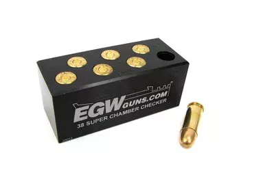 38 Super 7-Hole Chamber Case Cartridge Gauge by EGW