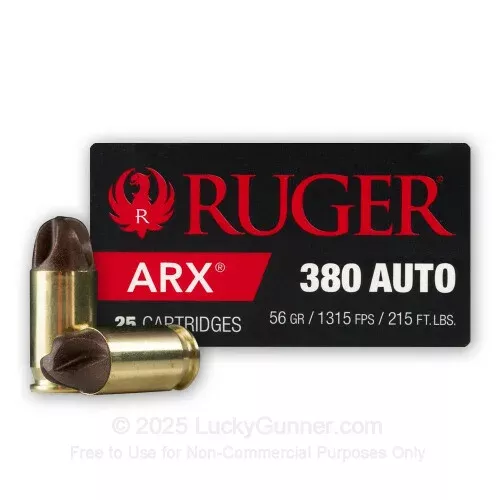 380 Auto – 56 Grain ARX – PolyCase – 25 Rounds