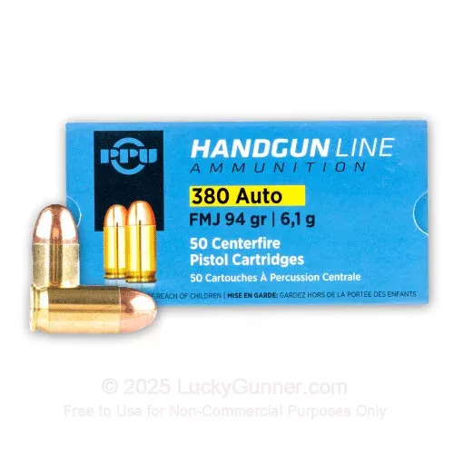 380 Auto – 94 Grain FMJ – Prvi Partizan – 1000 Rounds