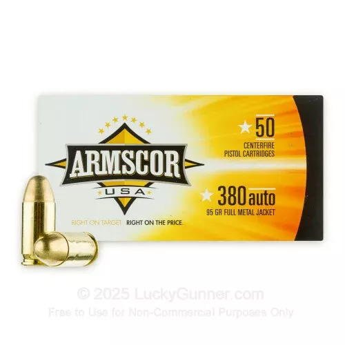 380 Auto – 95 Grain FMJ – Armscor USA – 1000 Rounds