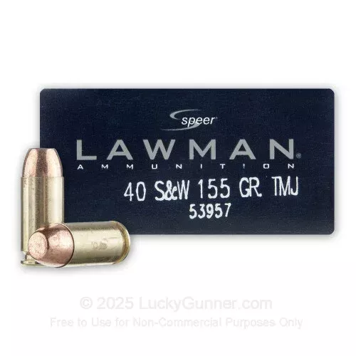 40 S&W – 155 Grain TMJ – Speer Lawman – 1000 Rounds