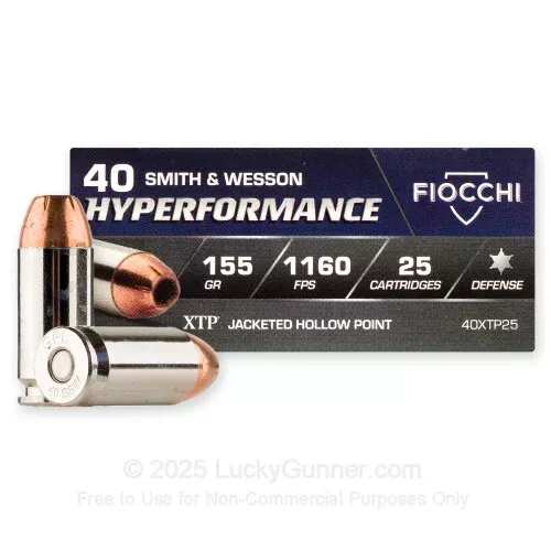 40 S&W – 155 Grain XTP JHP – Fiocchi – 500 Rounds