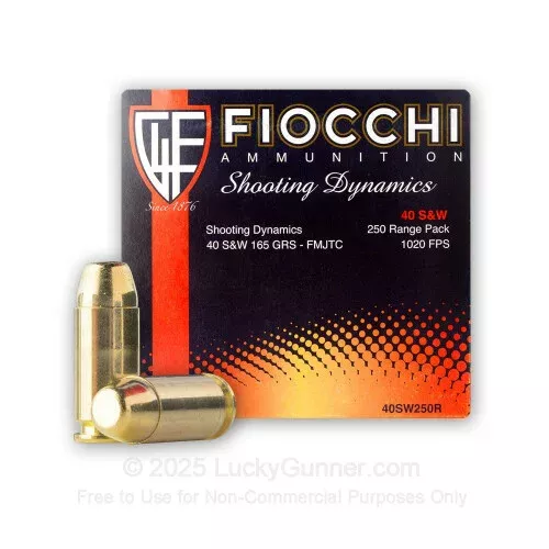 40 S&W – 165 Grain FMJ – Fiocchi – 1000 Rounds