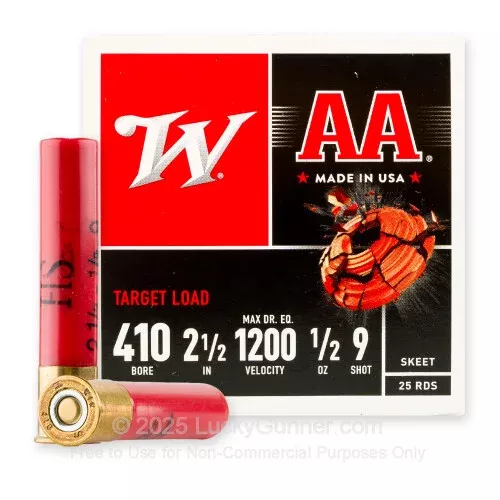 410 Bore – 2-1/2″ #9 AA-HS Target – Winchester – 250 Rounds