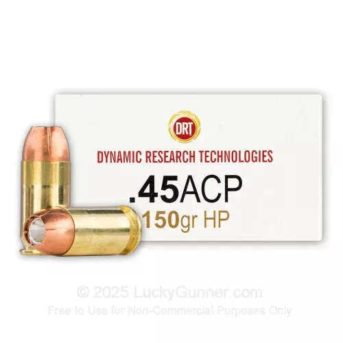 45 ACP – 150 Grain Frangible HP – DRT – 20 Rounds