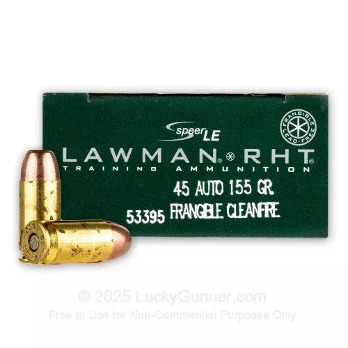 45 ACP – 155 Grain RHT Frangible – Speer Lawman – 1000 Rounds