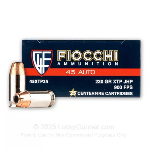 45 ACP – 230 Grain XTP HP – Fiocchi – 500 Rounds