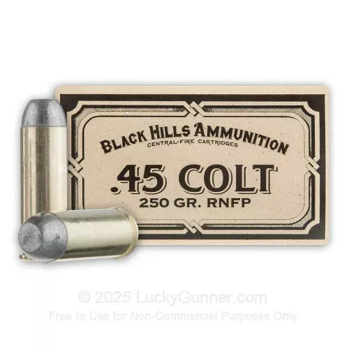 45 Long Colt – 250 Grain RNFP – Black Hills Ammunition – 500 Rounds