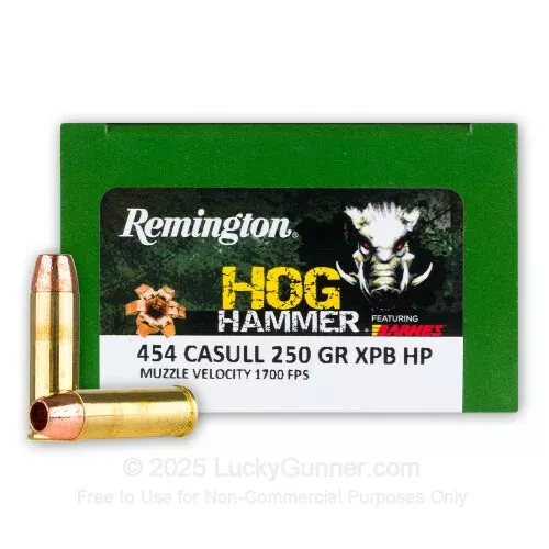 454 Casull – 250 Grain XPB – Remington Hog Hammer – 20 Rounds