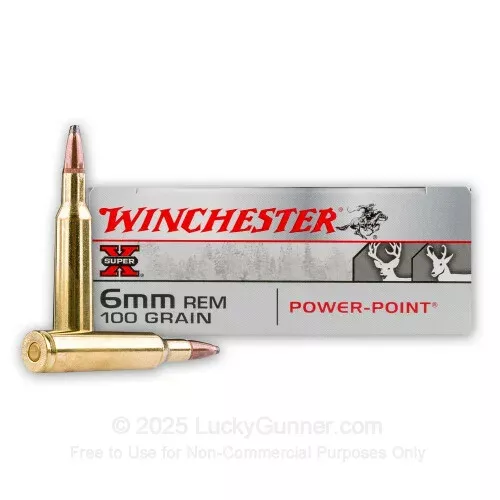 6mm Rem – 100 Grain SP – Winchester Super-X – 20 Rounds