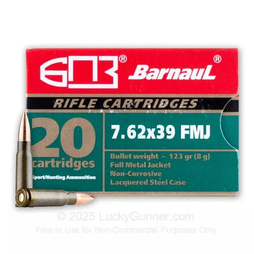 7.62×39 – 123 Grain FMJ – Barnaul – 500 Rounds