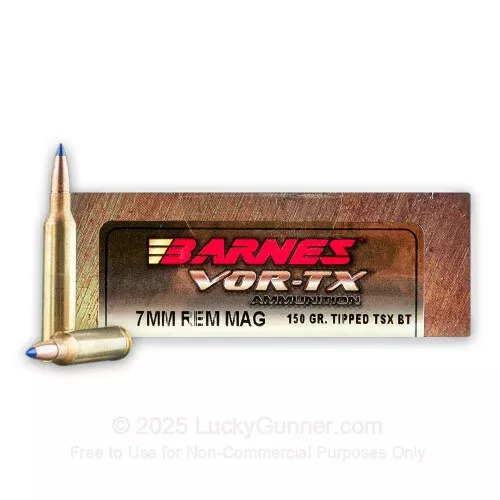 7mm Rem Mag – 150 Grain TTSX BT – Barnes VOR-TX – 20 Rounds