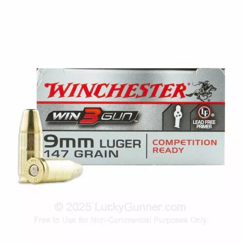 9mm – 147 Grain BEB – Winchester 3-Gun – 50 Rounds