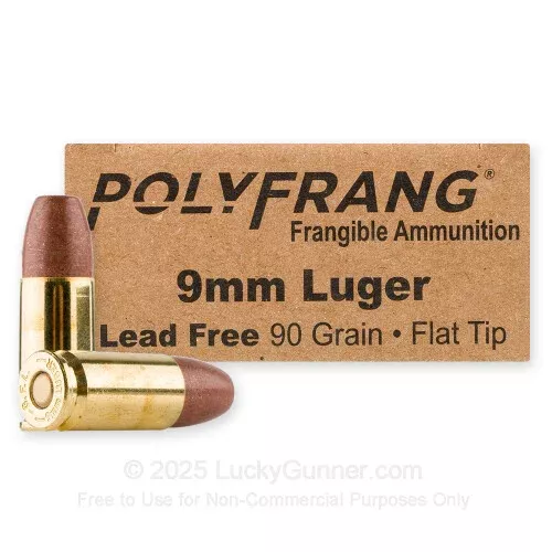 9mm – 90 Grain Frangible – PolyFrang – 50 Rounds