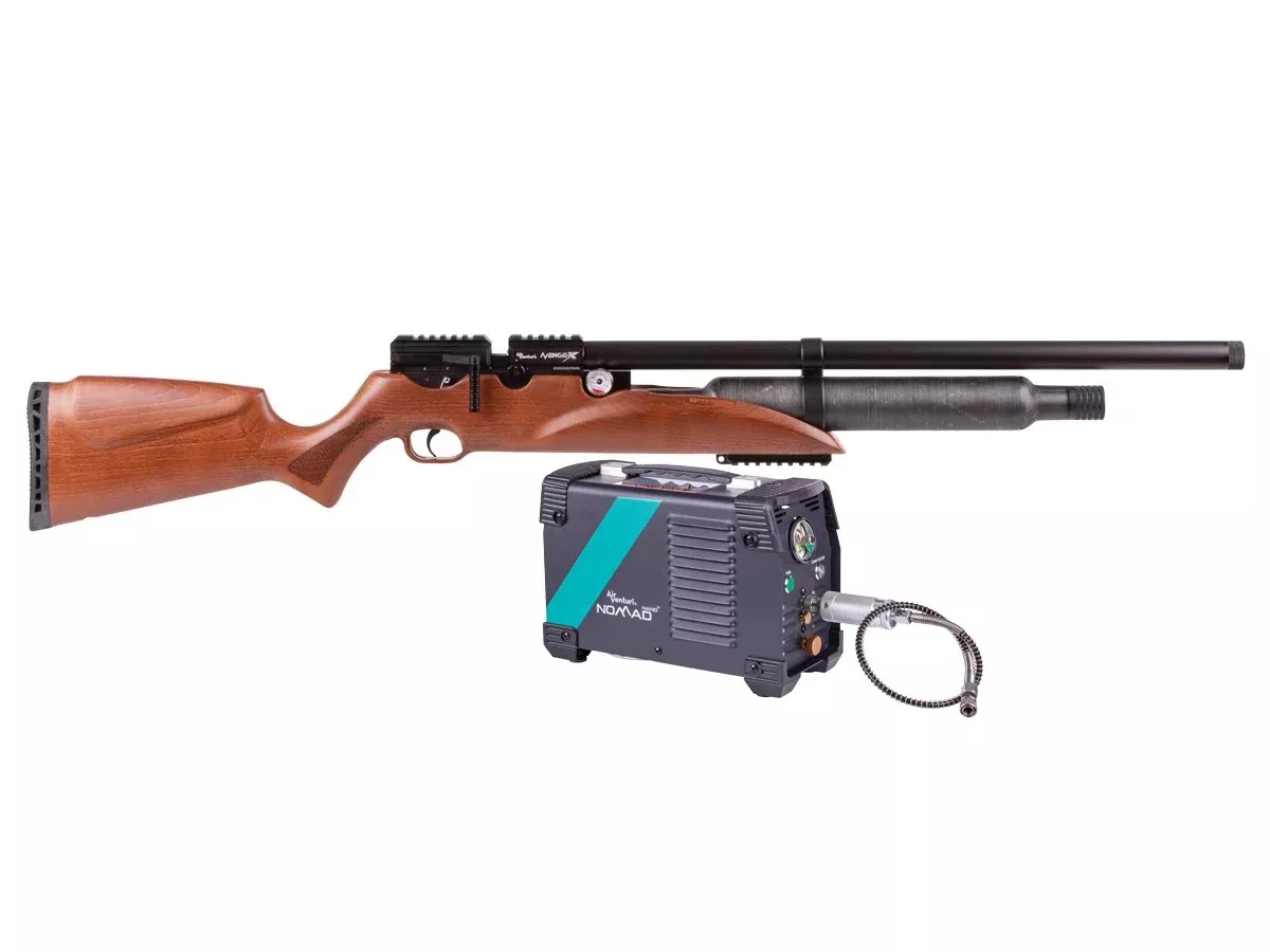 Air Venturi Avenge-X Classic Wood Stock, 400cc Bottle, .25 cal, RovAir Combo - Caliber 0.25 - FPS 980