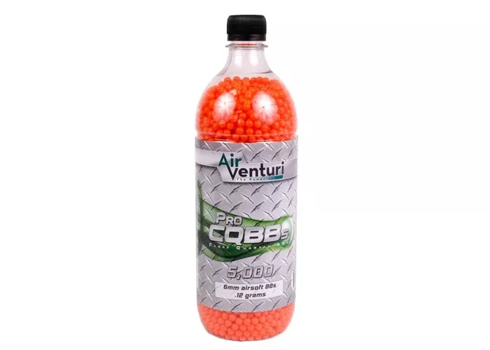 Air Venturi Pro CQBBs 6mm Airsoft BBs, 0.12g, 5,000 Rds, Orange - Caliber 6mm