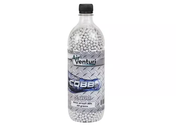 Air Venturi Pro CQBBs 6mm airsoft BBs, 0.20g, 5,000 rds, white - Caliber 6mm