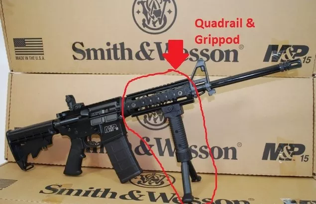 AR-15 Tactical Upgrade - Quadrail, Grippod & Flip up sights