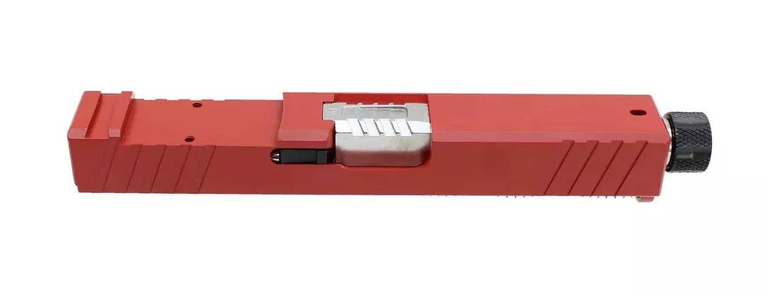 Assembled Red G19 RMR One-Off Slide w/ Stainless Threaded Optimus Barrel