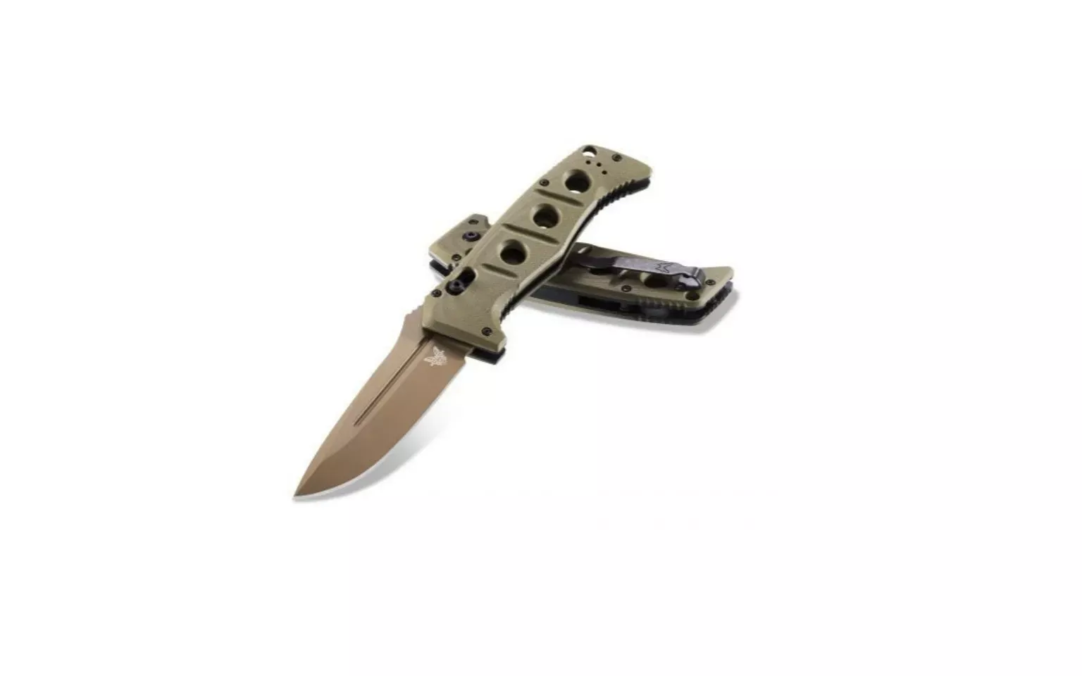 Benchmade Auto Adamas Drop Point Knife with Olive Drab Grips – 2750FE-2