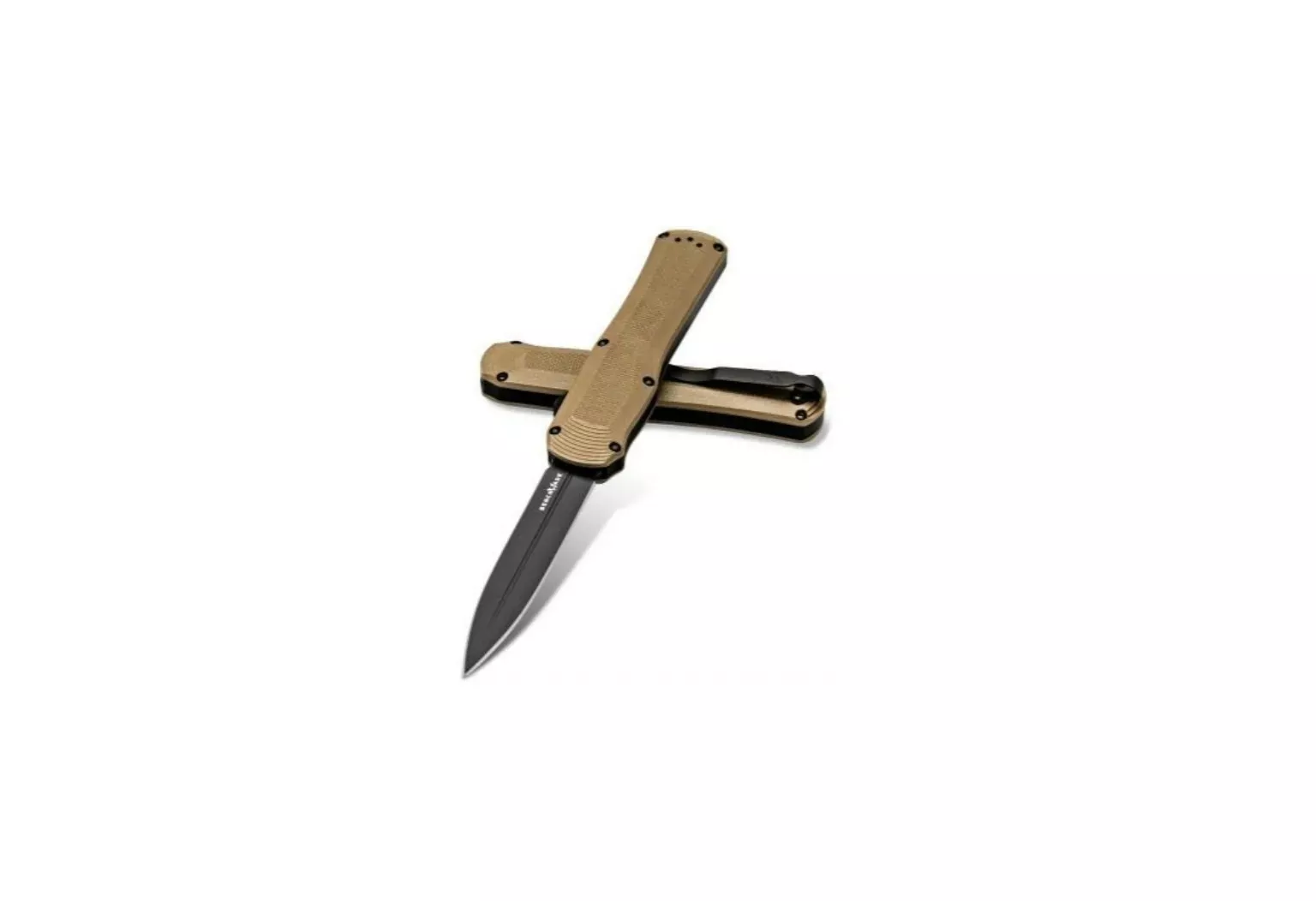 Benchmade Autocrat Automatic Knife with Black Blade and Coyote Brown G10 Handle – 3400BK-2