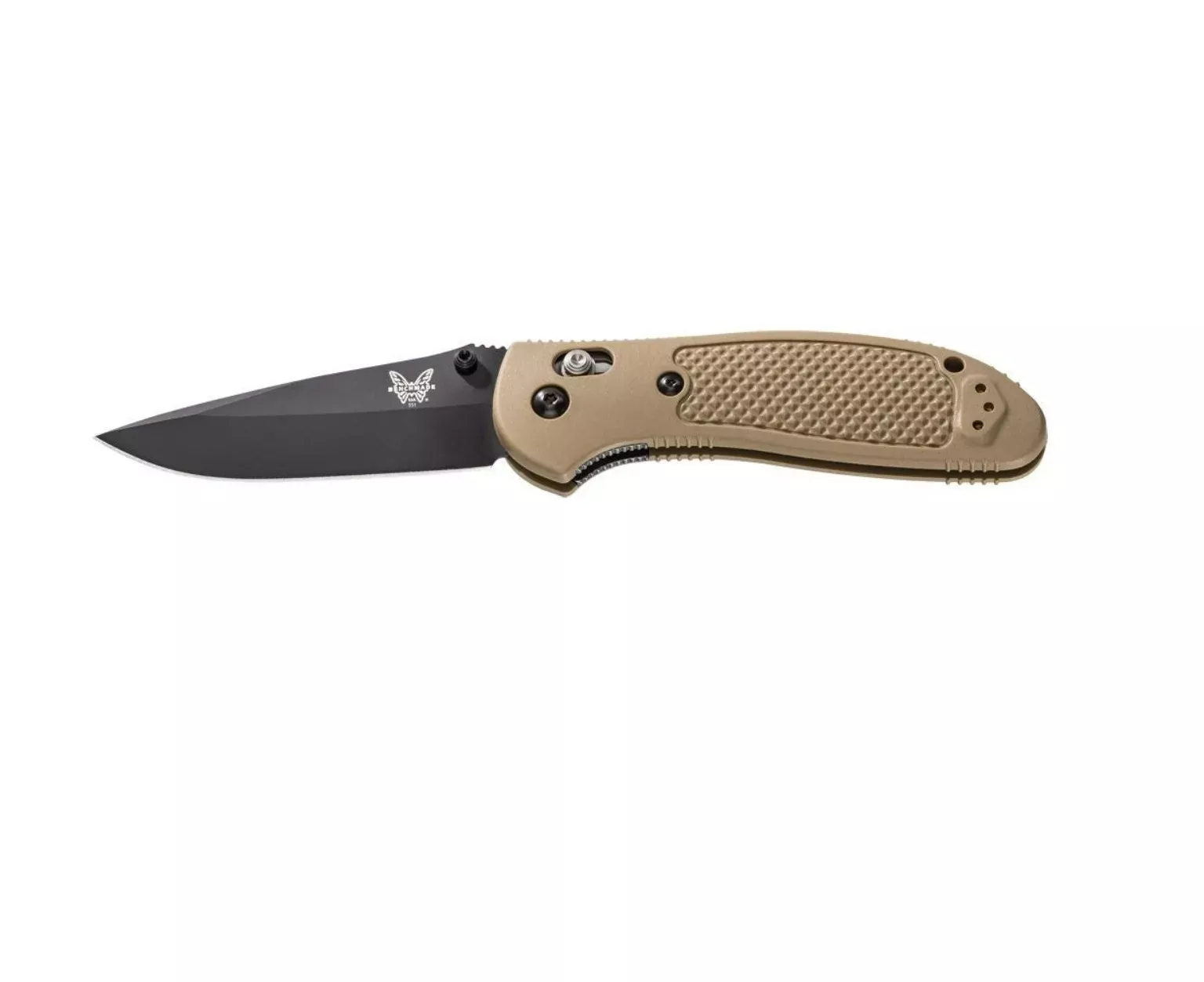Benchmade Griptilian Knife with Black Drop-Point Blade and Sand Nylon Handle – 550BKSN-S30V