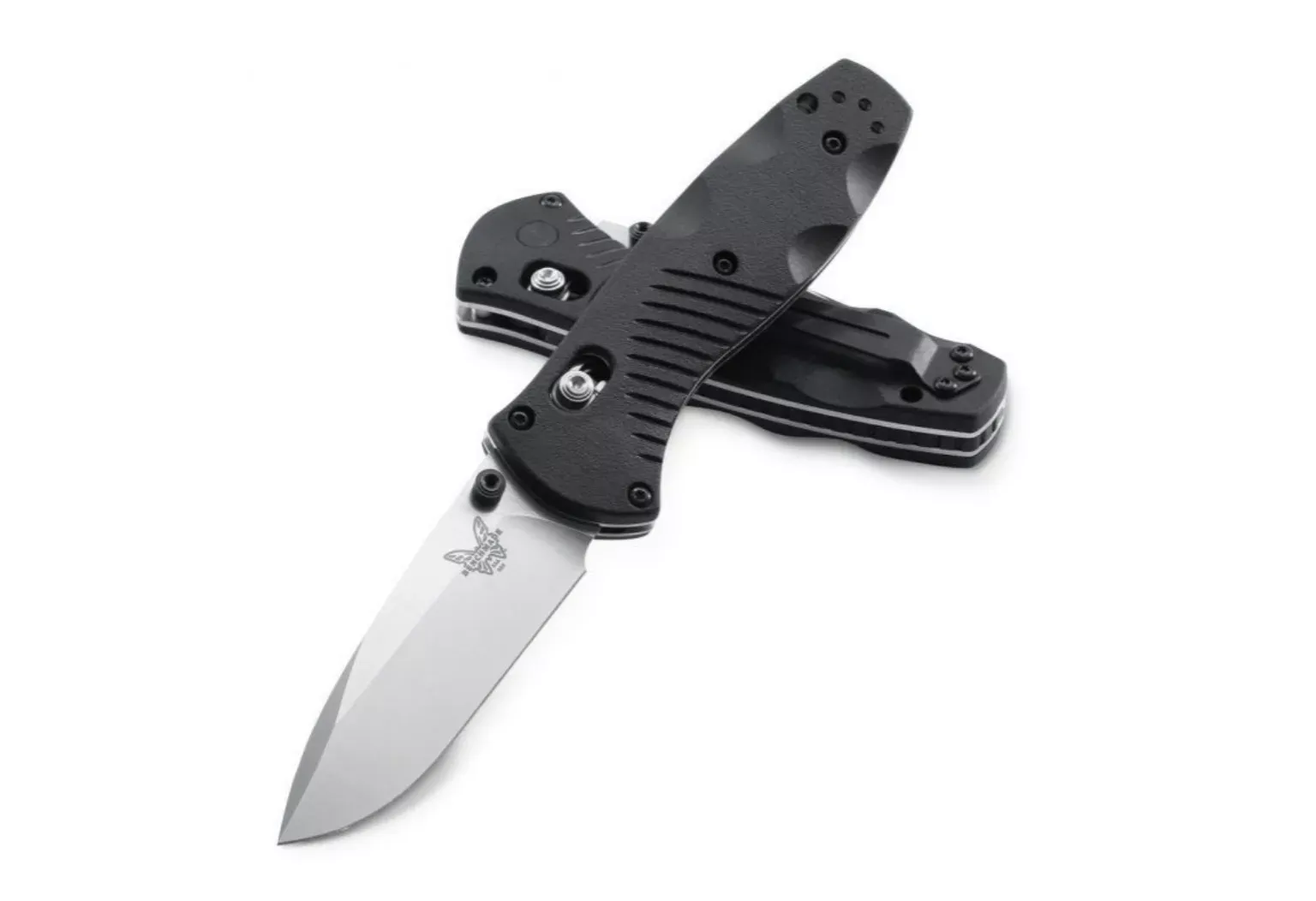 Benchmade Mini Barrage Knife with Satin Drop Point Blade and Black Valox Handle – 585