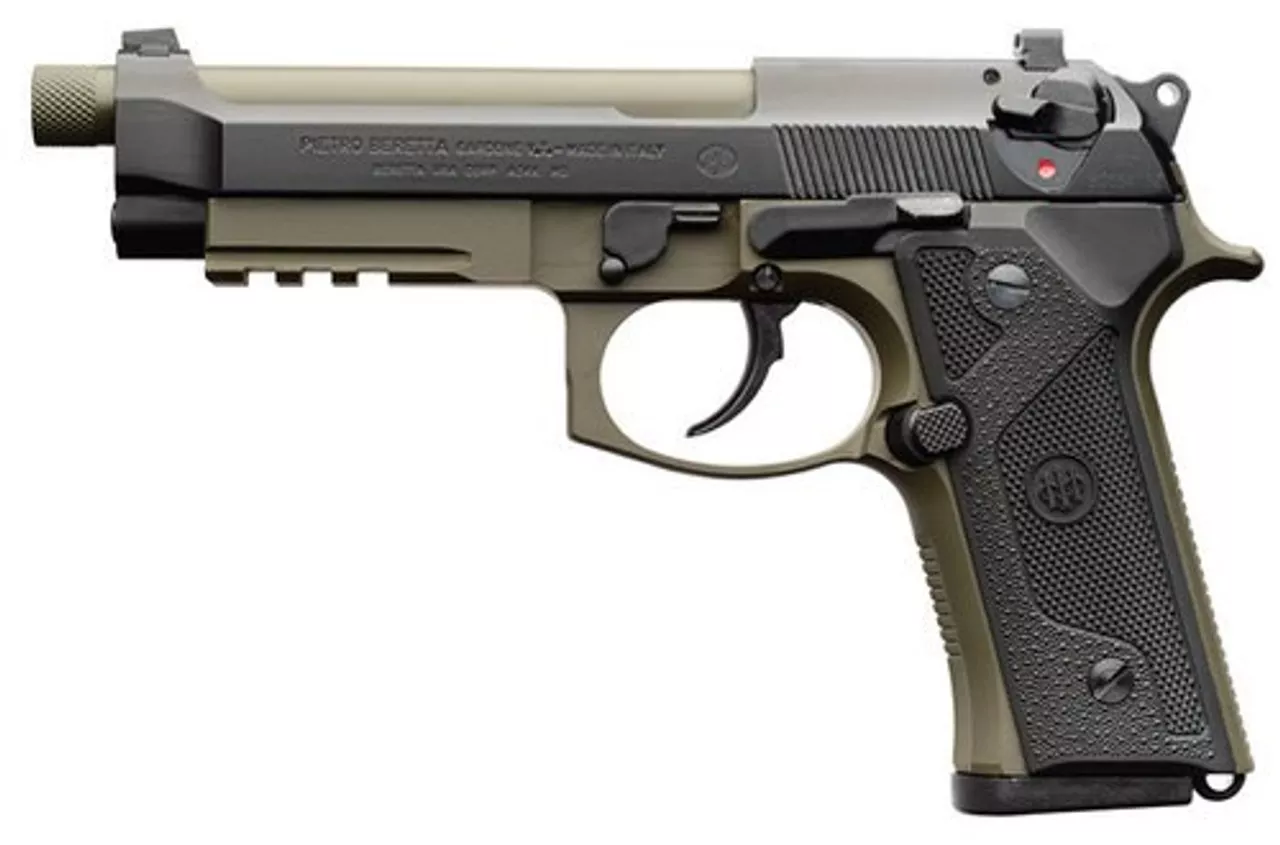 Beretta M9A3, 9mm, 5.1″ Barrel, 17rd, Decocker, Green/Black
